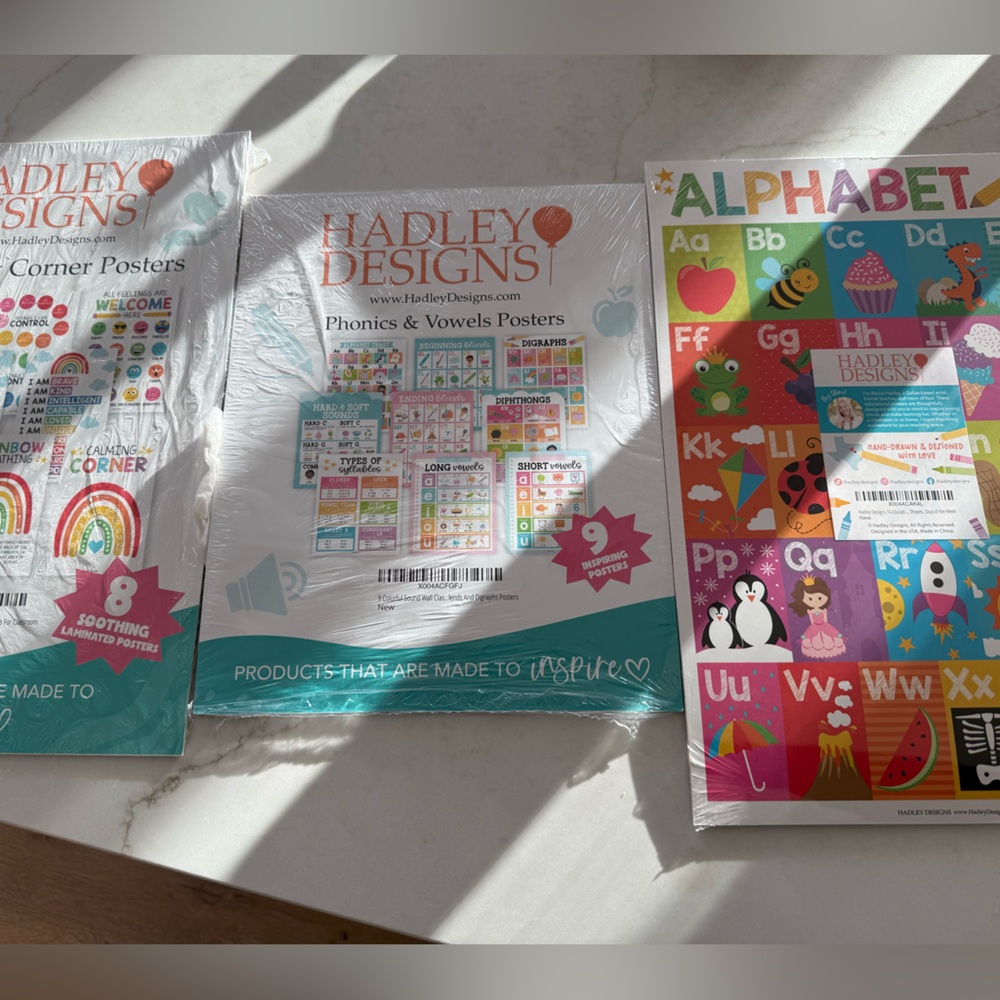 Alphabet and Numbers Posters Set Classroom Decorations